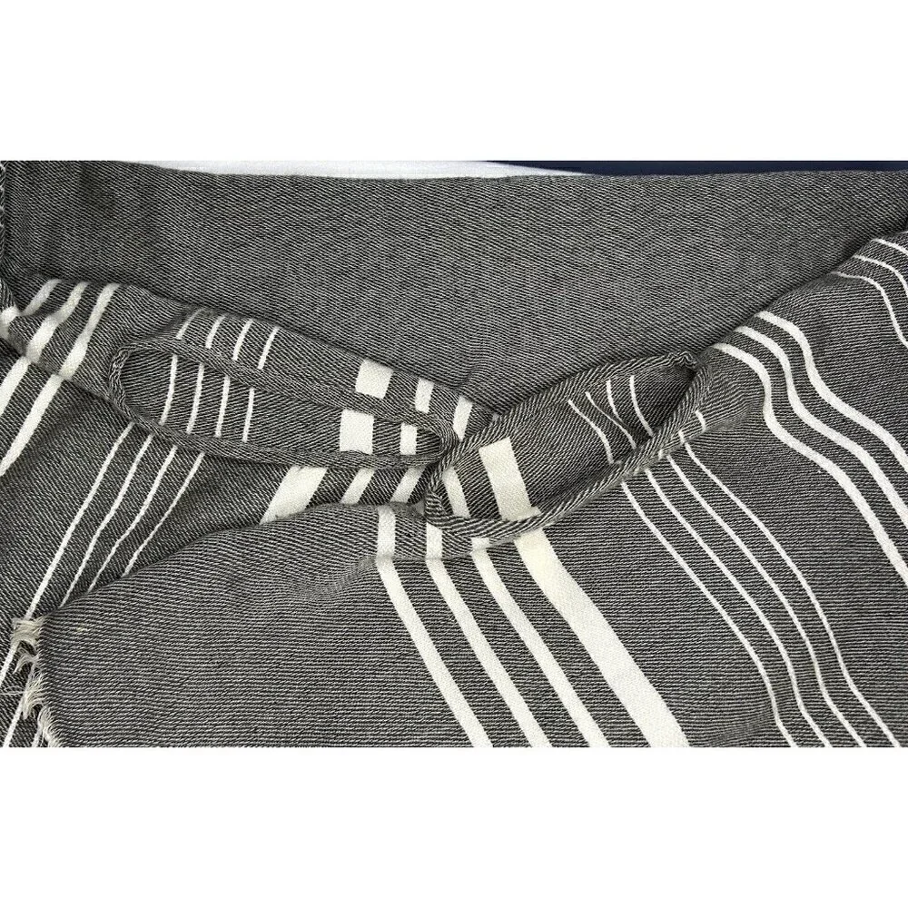 J. Crew Striped Cape Scarf With Armholes One Size Gray White Lightweight Vintage